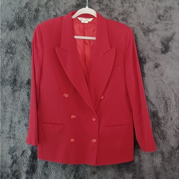 Austin Reed Jackets & Blazers - Austin Reed Vintage Wool Women's RED Power Suit Jacket Size 16 USA
